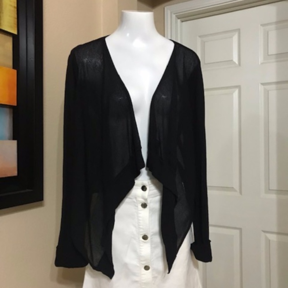 Peter Nygard Black Cardigan Sweater Size XL